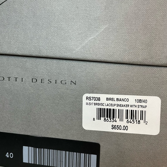 Giuseppe white stud strap sneakers SIZE 40 - Picture 7 of 9